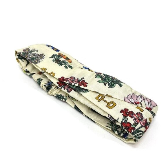 GUCCI flour bandana hair band silk / polyester Ivory - Picture 3 of 12